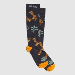 Figs grey save the tigers compression socks size small